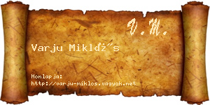 Varju Miklós névjegykártya